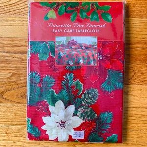 Bardwil Linens Poinsettia Pine Tablelcoth oblong